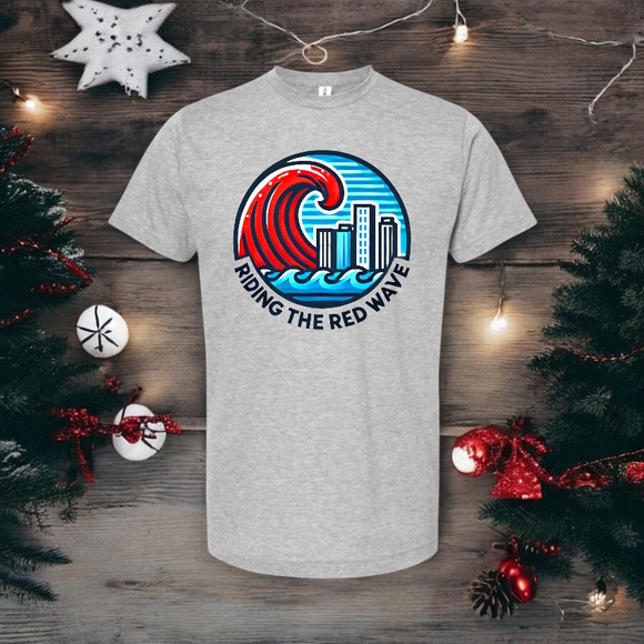 Riding the Red Wave Graphic T-Shirt - Picture 1 of 1